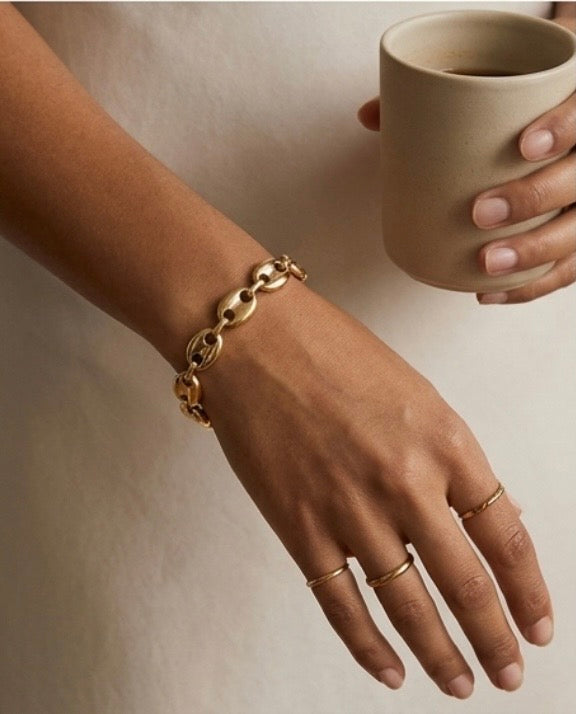 Bracelet Maille Dorée — Acier Inoxydable