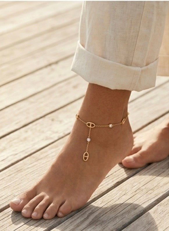 Bracelet de Cheville Doré — Acier Inoxydable