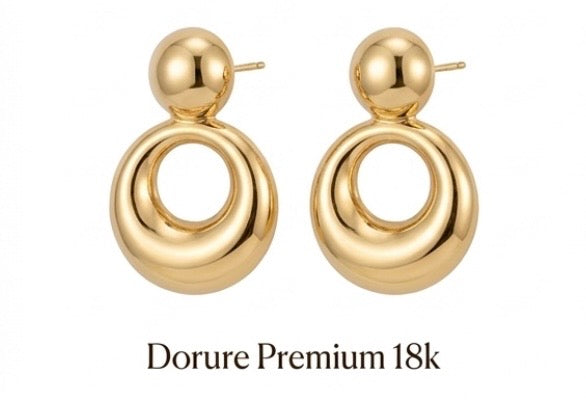 Boucles d’Oreille Pendantes Dorées — Acier Inoxydable