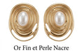 Boucles d’Oreille Dorées aux Perles — Acier Inoxydable