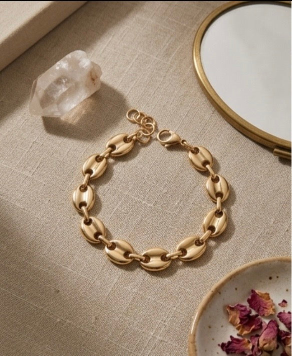 Bracelet Maille Dorée — Acier Inoxydable