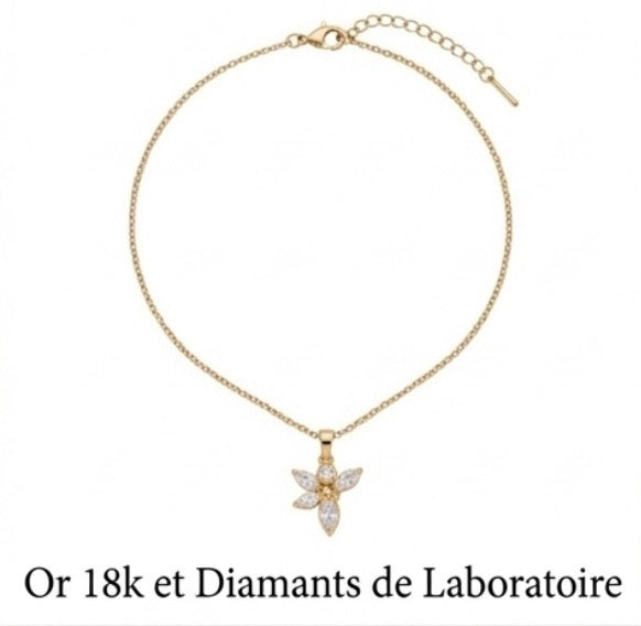 Collier Anti-Stress Papillon Doré — Acier Inoxydable