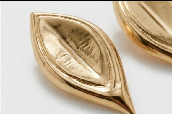 Grandes Boucles d’Oreille Dorées — Acier Inoxydable