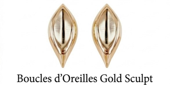 Grandes Boucles d’Oreille Dorées — Acier Inoxydable