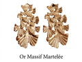 Boucles d’Oreille Pendantes Feuille de Ginkgo Dorées — Acier Inoxydable