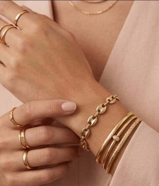 Bracelet Maille Doré — Acier Inoxydable