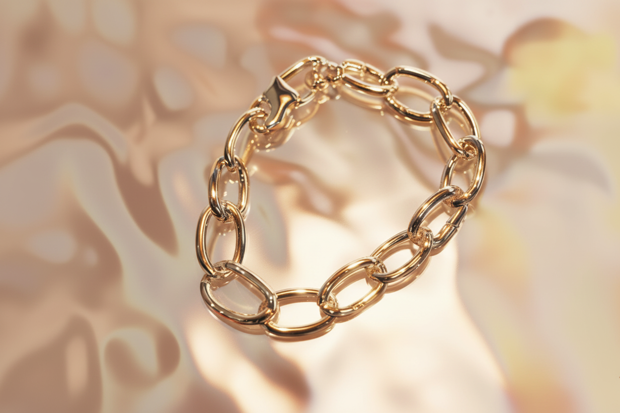 Bracelet Maréona - fond nude doré